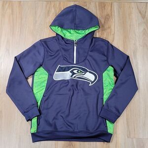 🧡NFL Team Apparel Blue Seattle Seahawks Hoodie Sweatshirt Large